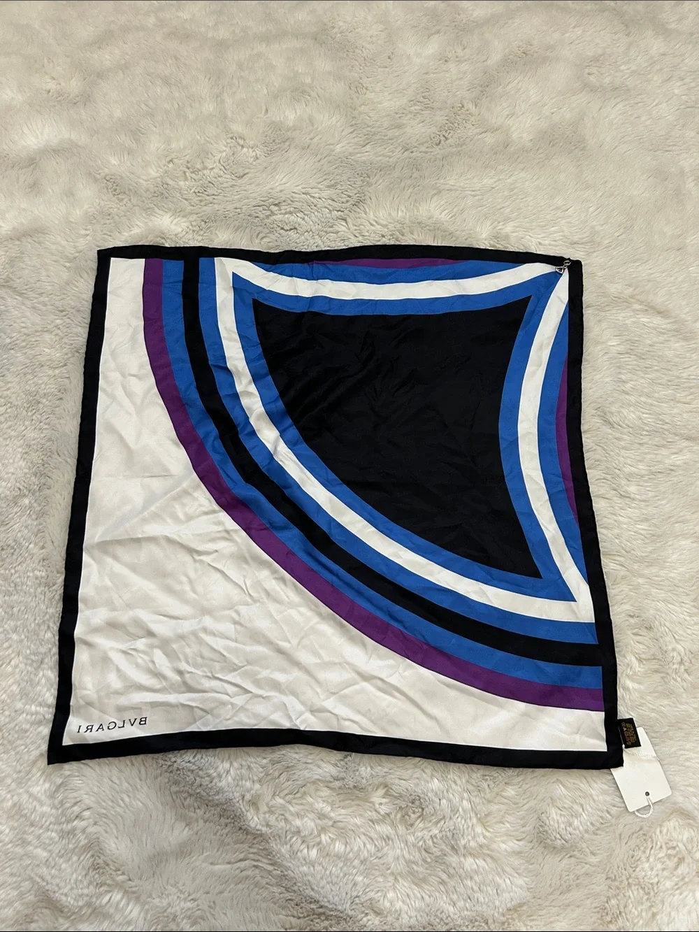 Bvlgari Silk Scarf Geometric Print